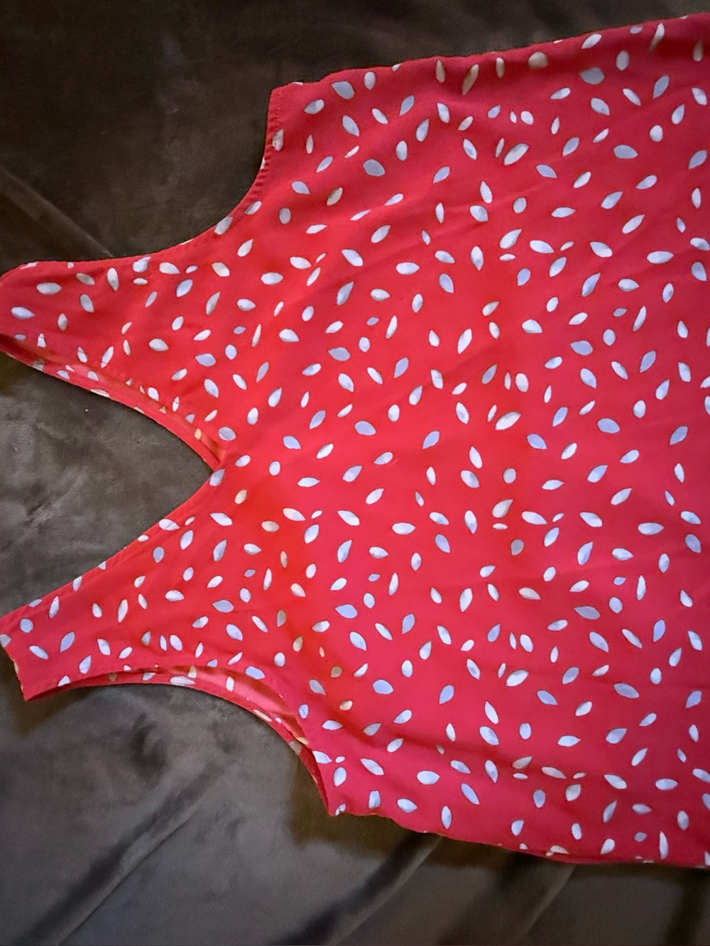 41 Hawthorn Bright Red Tank with Blue Print